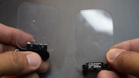 Close-up of airsoft sight protector