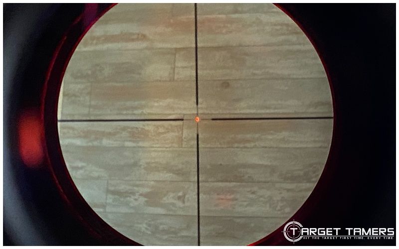V-Brite reticle at max illumination indoors